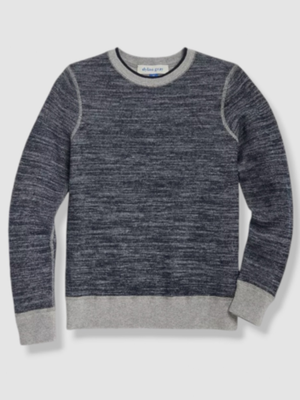 Dylan Merino Wool Stripe Sleeve Crew Neck Long Sleeve Sweater XL